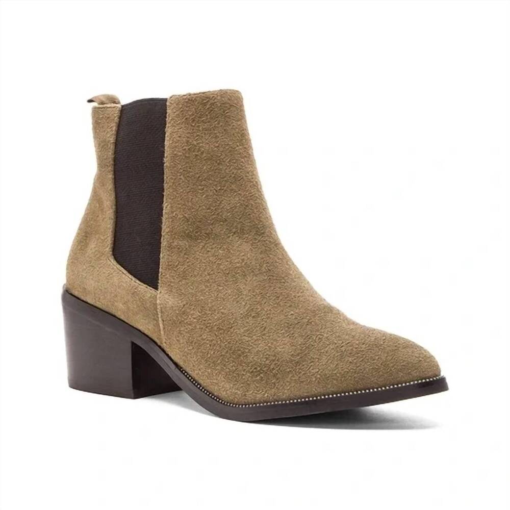NEW SOL SANA women's chelsea booties in moss green